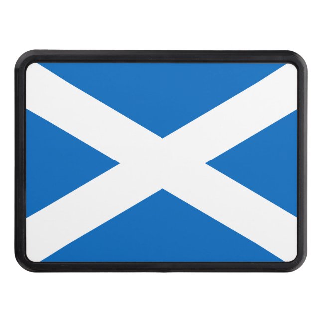 Scottish Flag of Scotland Saint Andrew's Saltire Trailer Hitch Cover (Front)
