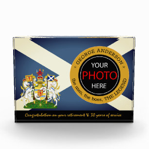 Scottish Flag Photo Block & Scotland / name badge