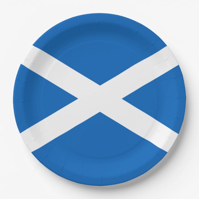Scottish Flag (Saltire) (Scotland Flag) Paper Plate (Front)