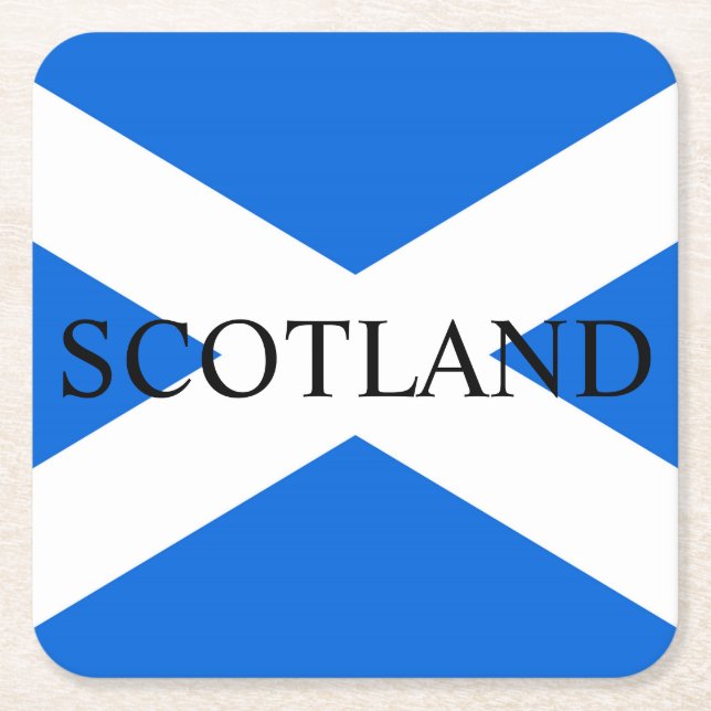 Scottish Flag Scotland coastert Square Paper Coaster (Front)