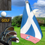 Scottish flag & Scotland, monogrammed /lady Golf Golf Towel<br><div class="desc">Sports/Golf Towel (Pink): Scotland & Scottish flag with monogrammed "custom" name at the bottom - love my country,  travel,  holiday,  patriots / sports fans</div>