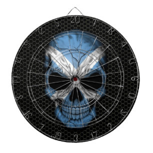 Scottish Flag Skull on Steel Mesh Graphic Dartboard