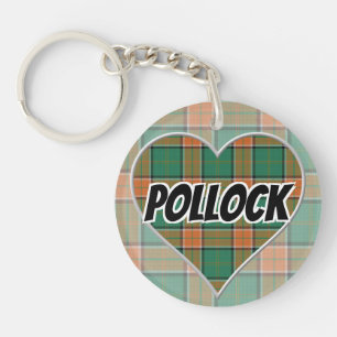 Scottish Flash Clan Pollock Tartan Heart