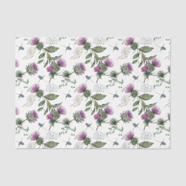 Scottish Floral and Tartan Series Design 13 Tissue Paper (Front)
