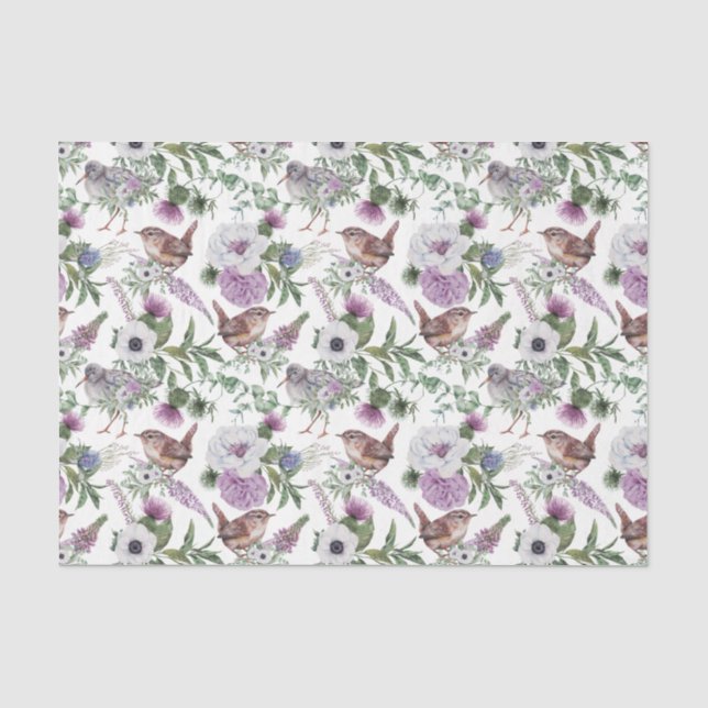 Scottish Floral and Tartan Series Design 23 Tissue Paper (Front)