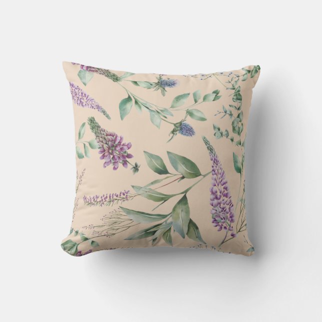 Scottish Floral  Throw Pillow (Front)