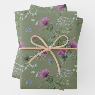 Scottish flowers wrapping paper sheet