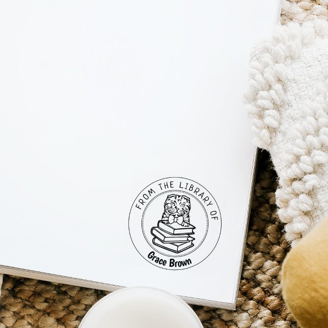 Scottish Fold Cat, Book From the Library Of   Rubber Stamp (Creator Uploaded)