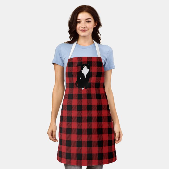 Scottish Fold Cat Plaid Apron (Worn)