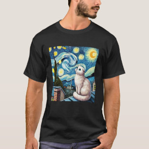 Scottish Fold Cat Under Starry Night Sky T-Shirt
