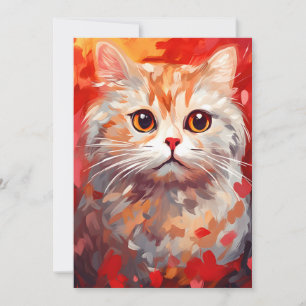 Scottish Fold Cat Valentine's day Holiday Card