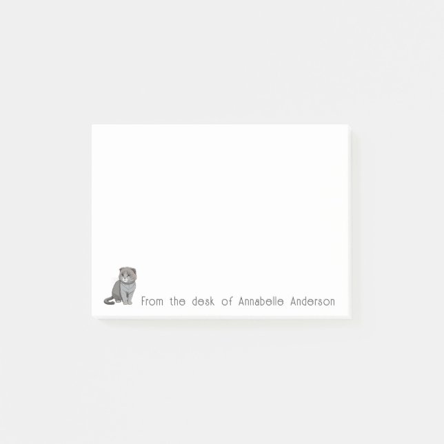 Scottish Fold Grey Cat Personalize Notes (Front)