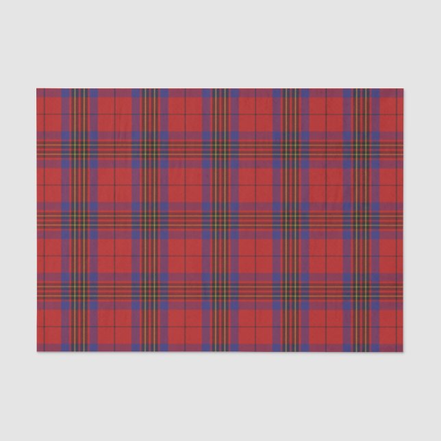 Scottish Gifts Clan Leslie Red and Blue Tartan Tissue Paper (Front)