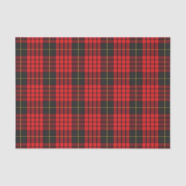 Scottish Gifts Clan MacQueen Red and Black Tartan Tissue Paper (Front)