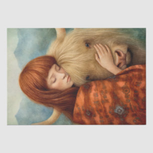 Scottish Girl And Highland Cow  Tissue Paper