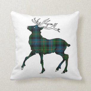 Scottish (Glenalmond) Tartan Stag Throw Throw Pillow