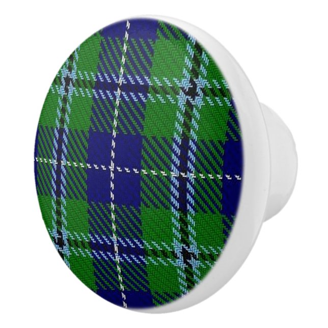 Scottish Grandeur Clan Douglas Tartan Plaid Ceramic Knob (Right)
