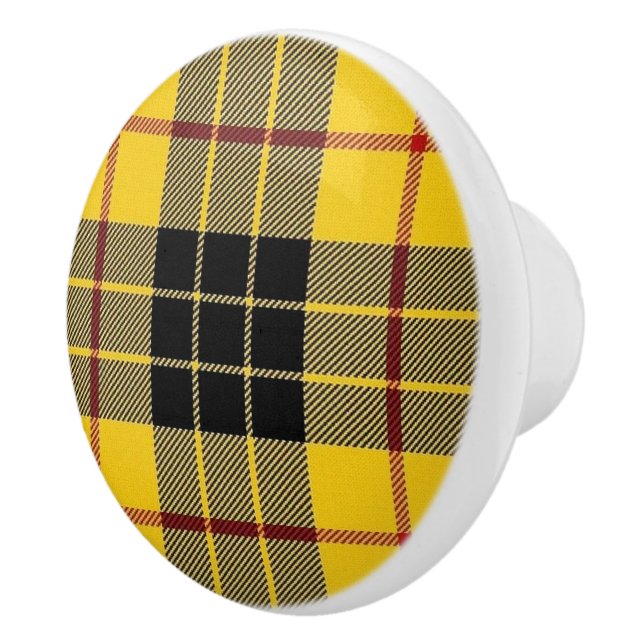 Scottish Grandeur Clan MacLeod Tartan Plaid Ceramic Knob (Right)