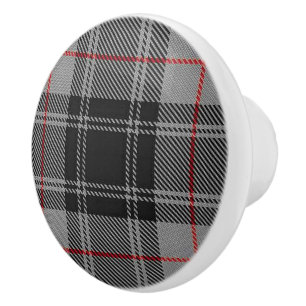 Scottish Grandeur Clan Moffat Tartan Plaid Ceramic Knob