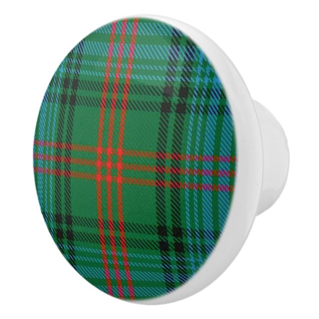 Scottish Grandeur Clan Ross Tartan Plaid Ceramic Knob (Right)