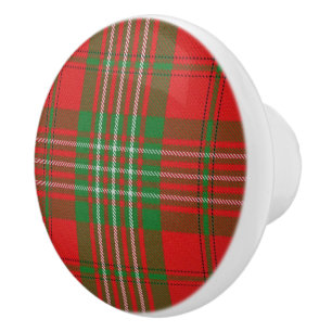 Scottish Grandeur Clan Scott Tartan Plaid Ceramic Knob