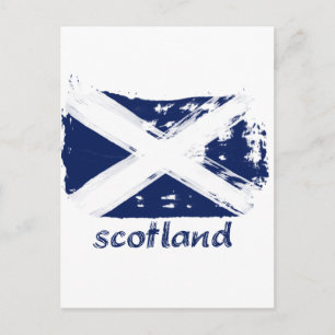 Scottish grunge flag design postcard