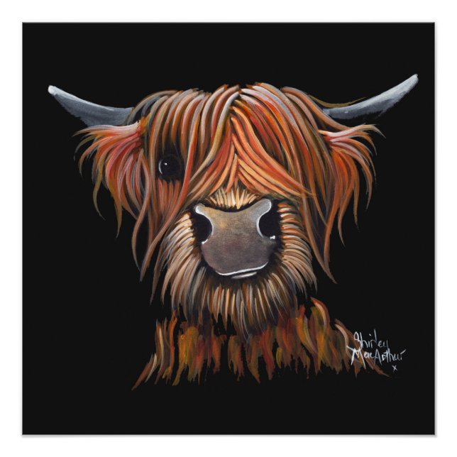 Scottish Hairy Highland Cow 'BRUCE' Print (Front)