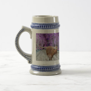 Scottish highland cattle beer stein