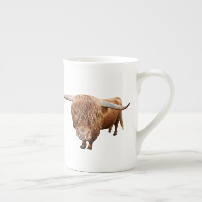Scottish highland cattle bone china mug (Right)