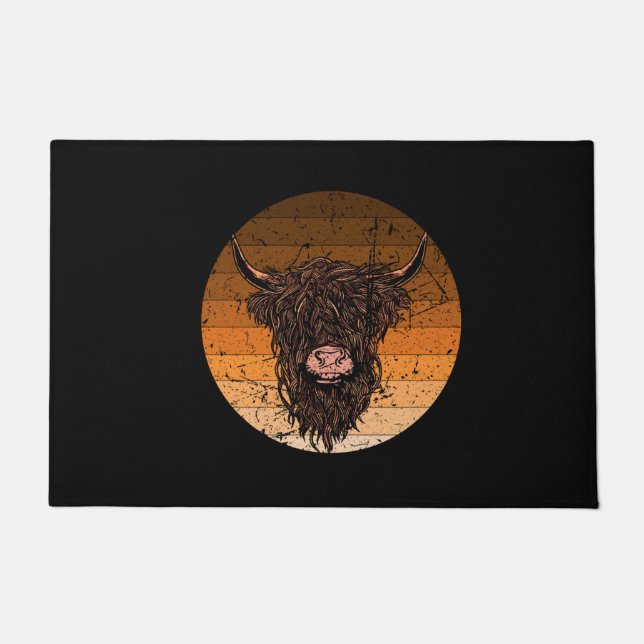 Scottish Highland Cattle Doormat (Front)