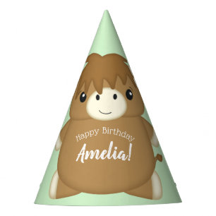 Scottish Highland Coo Cow Birthday Party Hat