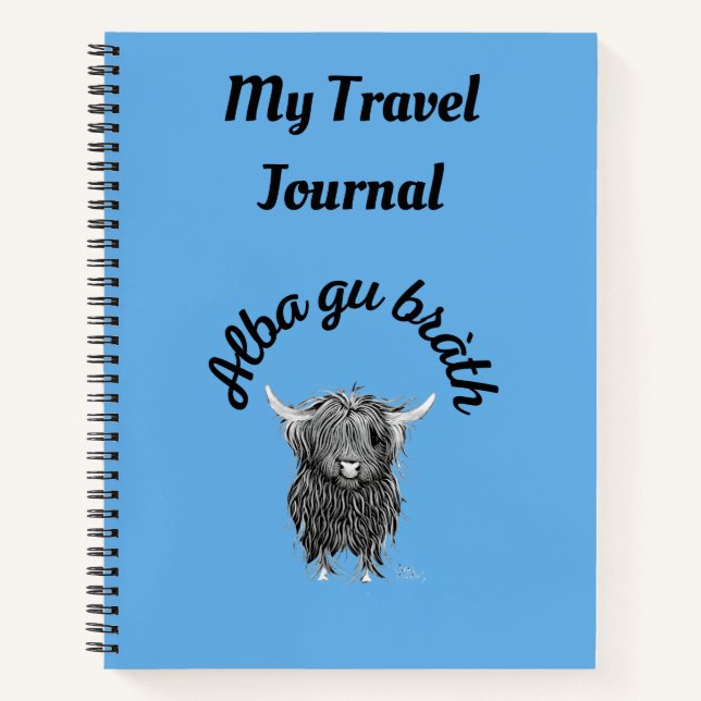 Scottish Highland Coo Travel Journal Spiral (Devant)