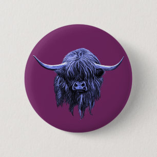 Scottish Highland Cow 2 Inch Round Button