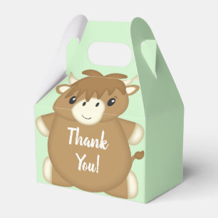 Scottish Highland Cow Baby Shower Green Favor Box
