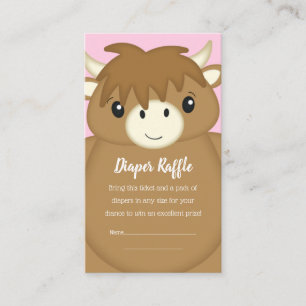 Scottish Highland Cow Baby Shower Pink Enclosure Card