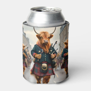 Scottish Highland Cow Bagpipe Parade, Can Cooler