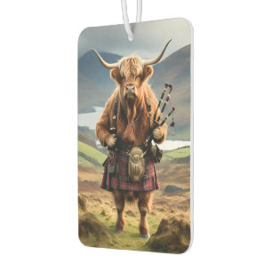 Scottish Highland Cow Bagpiper,  Air Freshener