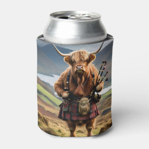Scottish Highland Cow Bagpiper,  Can Cooler