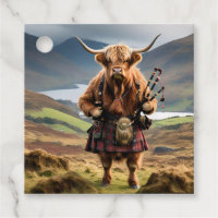 Scottish Highland Cow Bagpiper, 