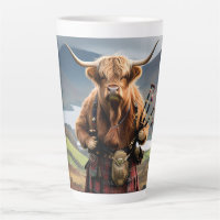 Scottish Highland Cow Bagpiper,