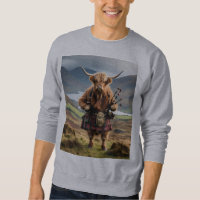 Scottish Highland Cow Bagpiper,