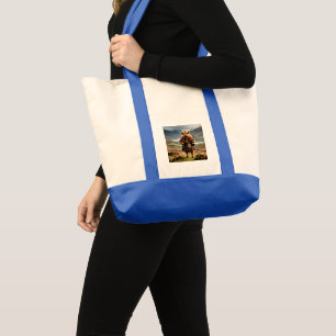 Scottish Highland Cow Bagpiper, Tote Bag