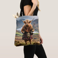 Scottish Highland Cow Bagpiper,