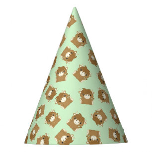 Scottish Highland Cow Birthday Party Green Party Hat