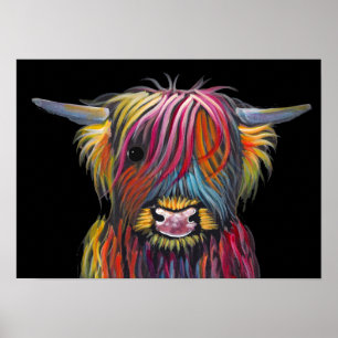 Scottish Highland Cow ' BRaVEHEaRT 2' by Shirley M Poster
