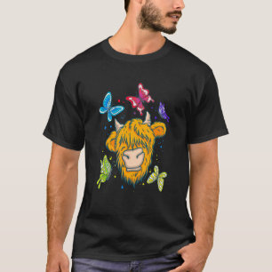 Scottish Highland Cow Cattle Cow Whisperer Farming T-Shirt