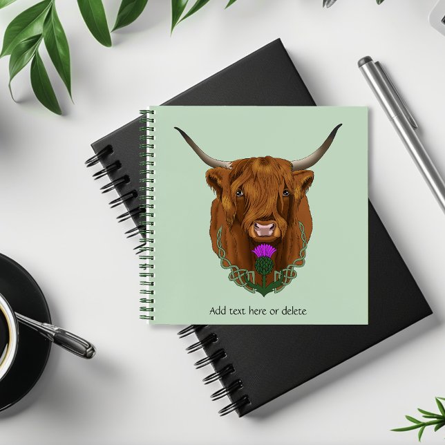Scottish Highland Cow Celtic Purple Thistle Notebook (Creator Uploaded)