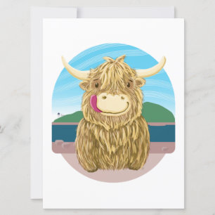 Scottish Highland Cow, Chilling On The Beach