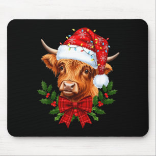 Scottish Highland Cow Christmas Funny Cow Lover Xm Mouse Pad