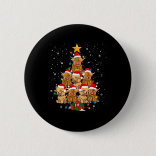 Scottish Highland Cow Christmas Tree Funny Cow Lov 2 Inch Round Button